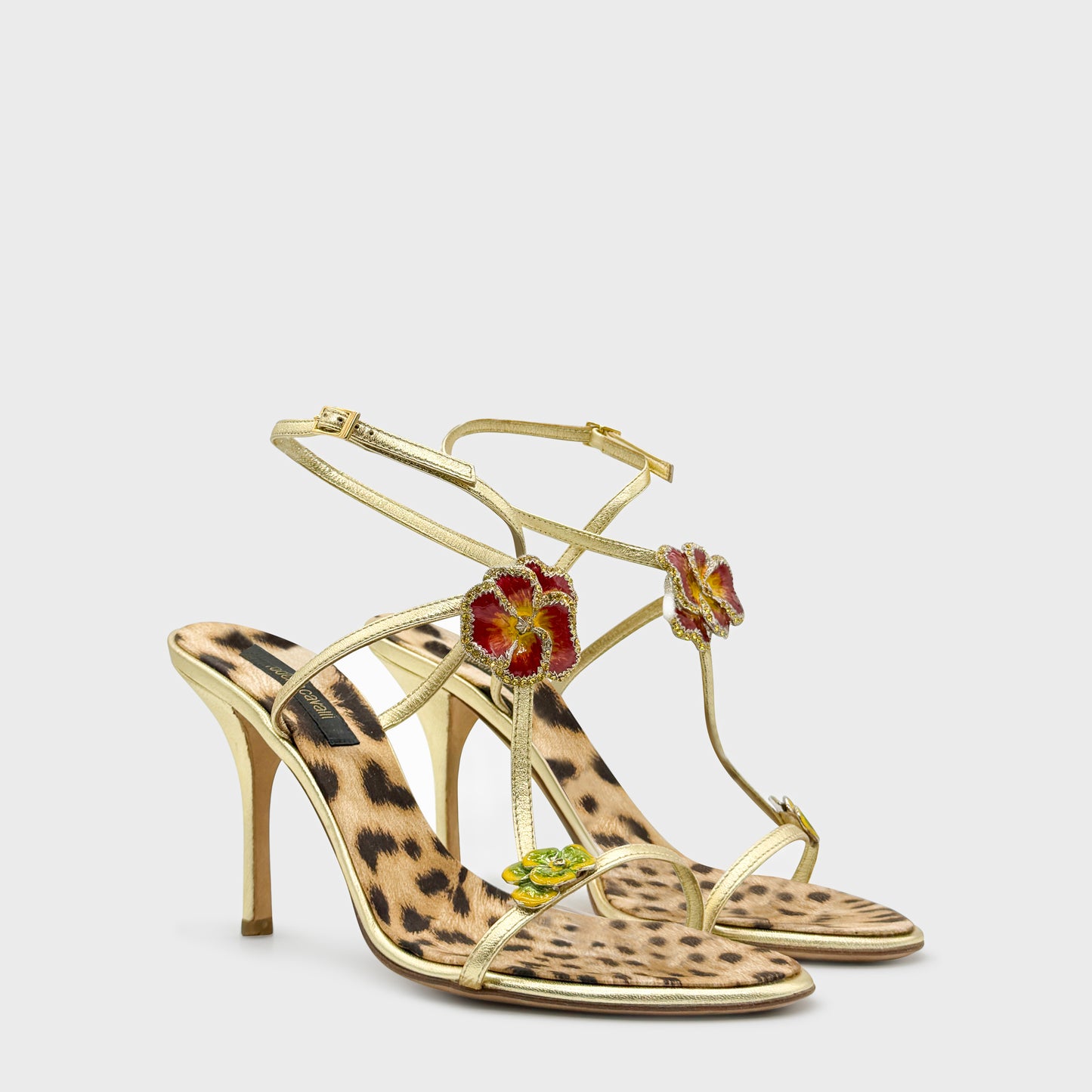 Escarpin Or Fleur Roberto Cavalli 2000