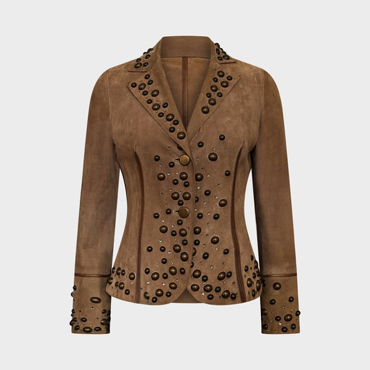 Veste Cuir Strass 2000 par Anna Molinari