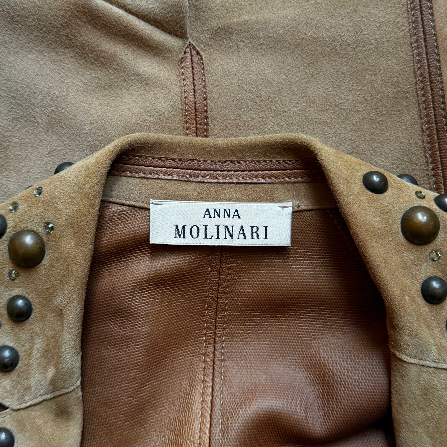 Veste Cuir Strass 2000 par Anna Molinari