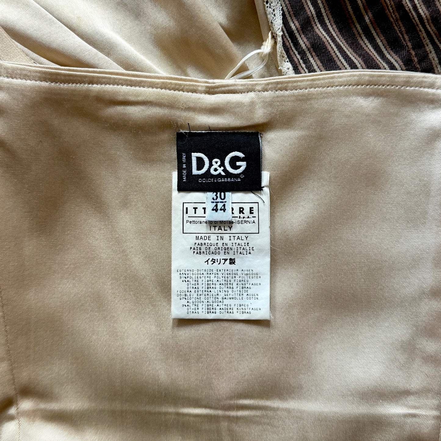 Corset Beige Dolce Gabbana SS 2002