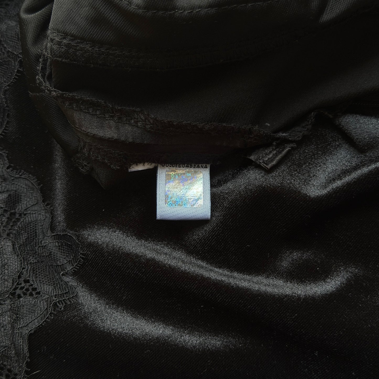 Robe Noir Velours et Dentelle Dolce Gabbana FW 2004