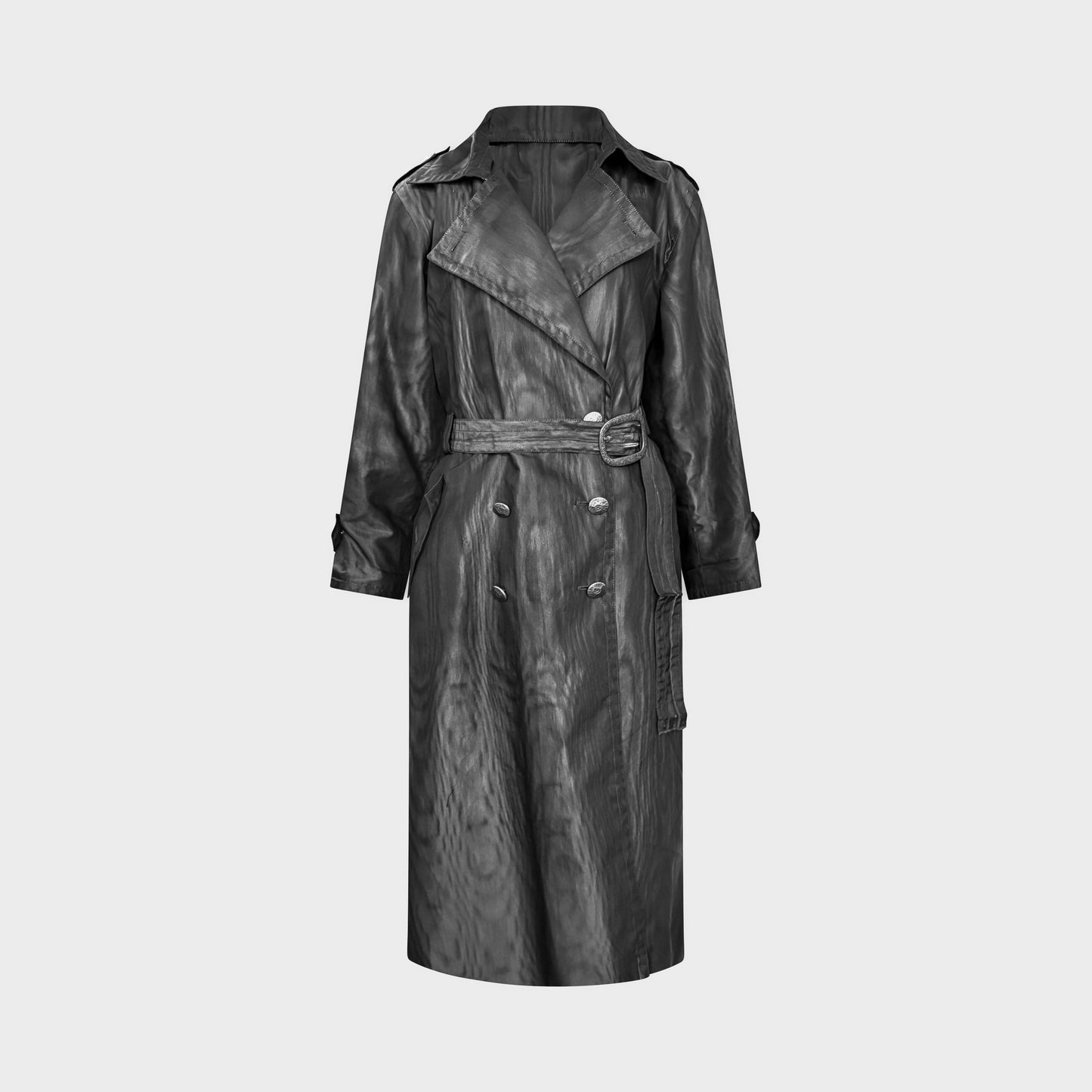 Trench-coat Moirée Noir Yves Saint Laurent 1990