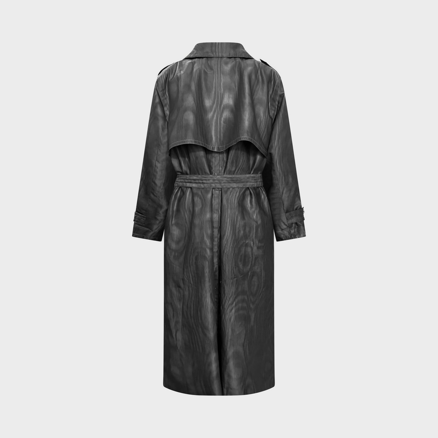 Trench-coat Moirée Noir Yves Saint Laurent 1990