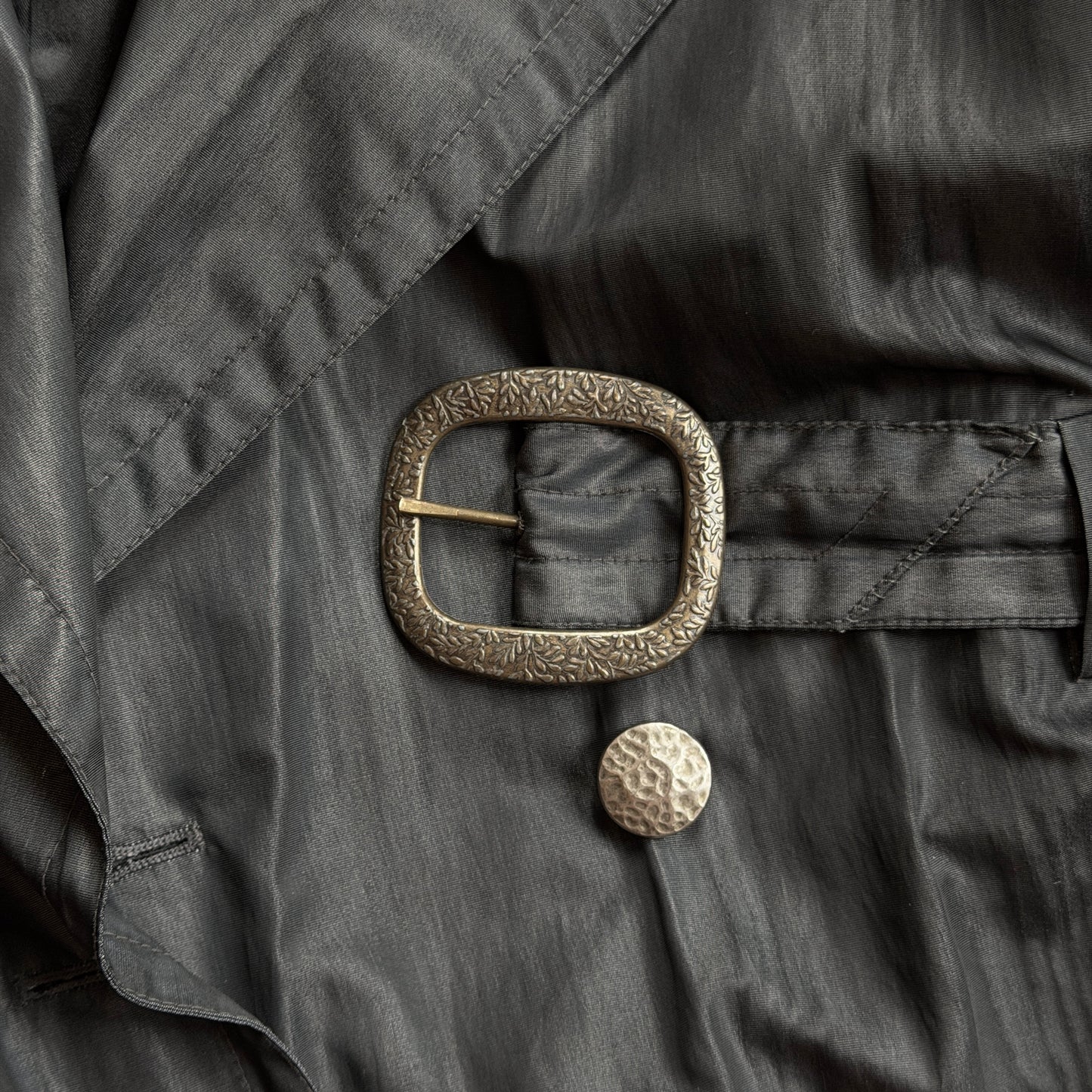 Trench-coat Moirée Noir Yves Saint Laurent 1990