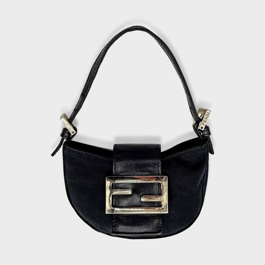 Sac Croissant Nylon Noir 2000 Fendi par Karl Lagerfeld